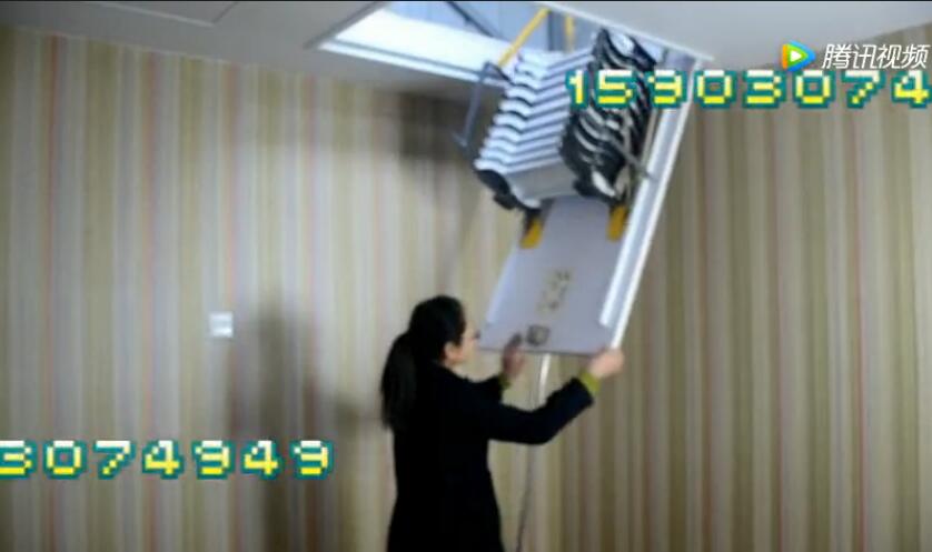 碳鋼半自動(dòng)伸縮樓梯使用視頻